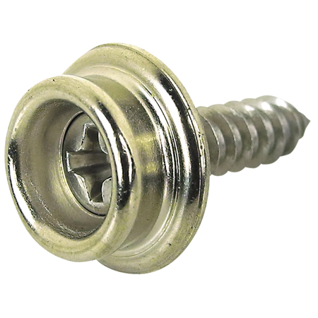 SEACHOICE Stainless Steel Button Stud w/Tapping Screw#8 x 3/8", Male, Qty. 100 59398